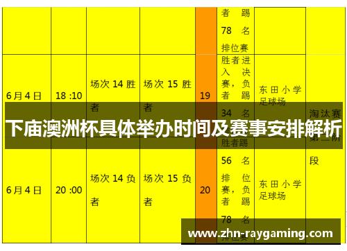 下庙澳洲杯具体举办时间及赛事安排解析